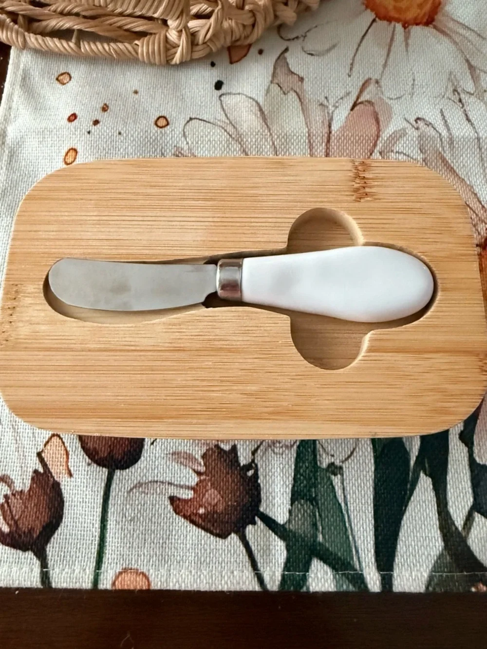 Modern Black Ceramic Butter Dish with Wood Lid & Spreader - farmhouse kitchen